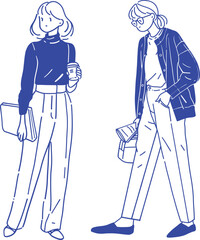 Drawing line art Woman Fashion Full Body Pose