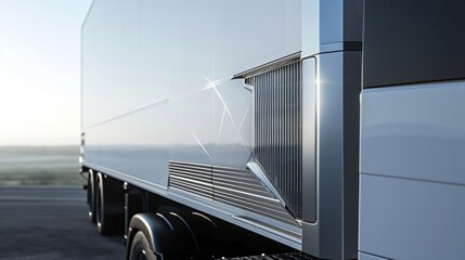A closeup of the rear of a truck showcasing the airflow that is disrupted by the square shape of the trailer.