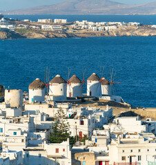 Famous windmills of Mykonos island, Greece