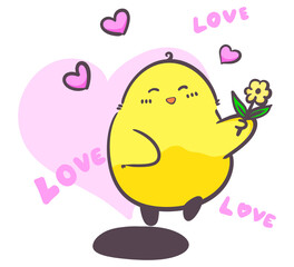 Love chick in valentine 