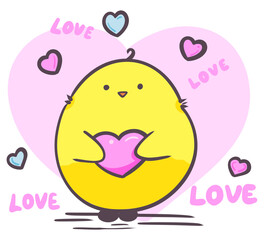 Love chick in valentine 