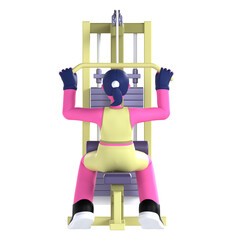 Girl Sport Lat Pulldown machine Workout Fitness 