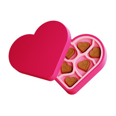 Heart Shaped Chocolate 3d illustration