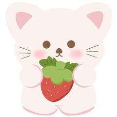 Cat & Strawberry