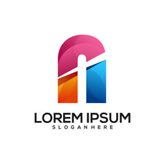 Letter design colorful gradient