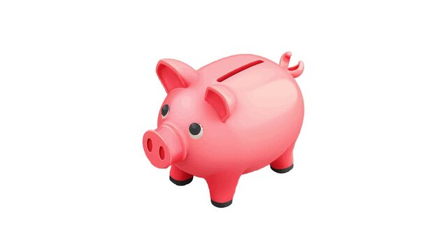 Piggy Bank Icon of nice animated for your isometric videos easy to use with Transparent Background