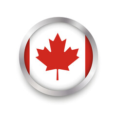 Button Flag of Canada. Vector illustration. EPS 10.
