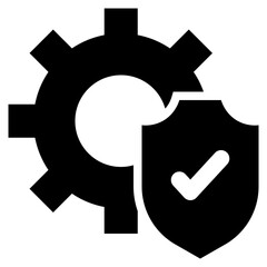 gear system cog shield protection solid glyph