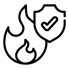 Obraz premium fire insurance protection shield simple line