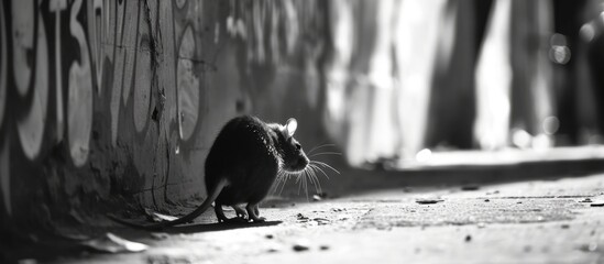 Street rat fleeing the urban environment.