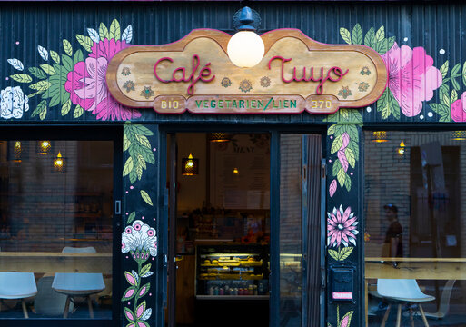 10.10.2023 Montreal, Canada. Vegetarian cafe Tuyo in Montreal. healthy lifestyle in a big city.