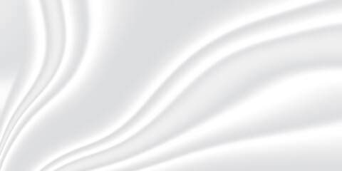 Fototapeta premium Curtain white wave soft shadow and blurred. frabic shapes curve designs. abstract backround on isolated.