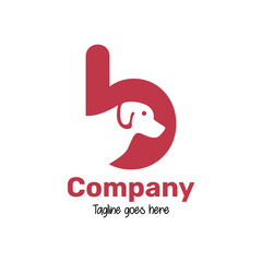 Obraz premium letter b and animal pet negative space logo vector icon illustration