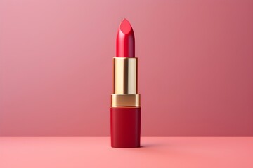 Lipstick on pink background