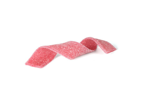 Sweet pink soft candy isolated on a white background.