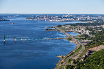 Fototapeta na wymiar Vue aérienne de la Baie de Beauport Ville de Québec