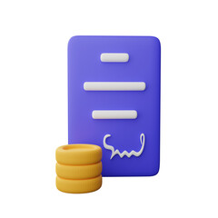 Contract agreement 3d icon