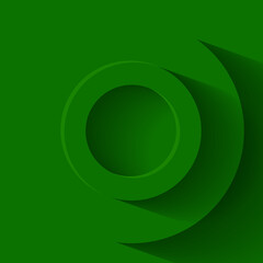 abstract background with 3d circle green papercut layer. abstract green background with circles