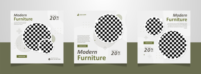 Modern furniture social media feed post banner - obrazy, fototapety, plakaty