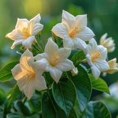 Fototapeta na wymiar macro photo of jasmine flower in outdoor