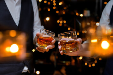 whiskey, for a friendly party in a bar or a restaurant.
