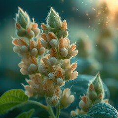 macro photography of soybean