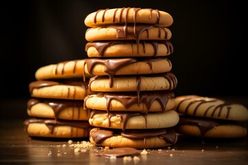 A stack of sweet biscuits. Generative AI