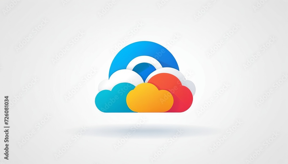 Aufkleber flat style vector of cloud storage upload icon on white background