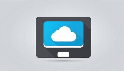 Graphic Design of Cloud Storage Upload Icon in Modern Style