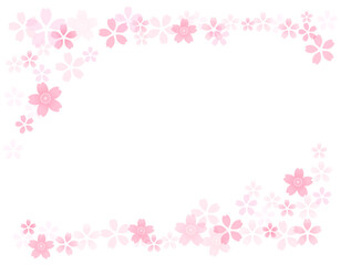 桜模様のかわいいフレーム素材