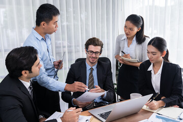 Diverse of business people from various ethnic group working in modern office environment....