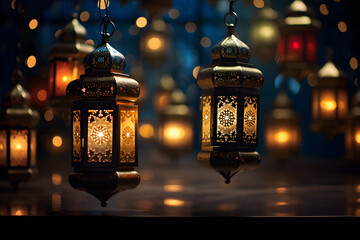 Photo ramadan concept lanterns