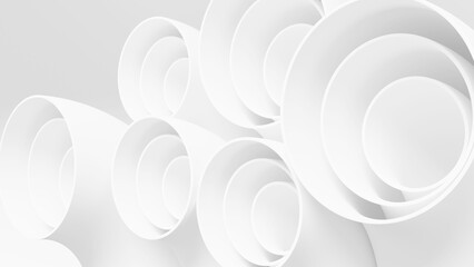 Abstract White Circle Pipe Futuristic Background 