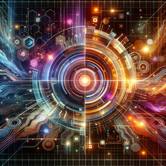 Obraz premium Trendy up-to-date background wallpapers showcasing futuristic technological visuals