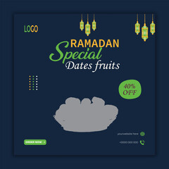 Ramadan special dates fruit sale social media banner template