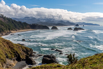 Cannon Beach viewed from Ecola State park,  Oregon-USA