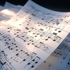Fototapeta premium Music notes on the digital background 