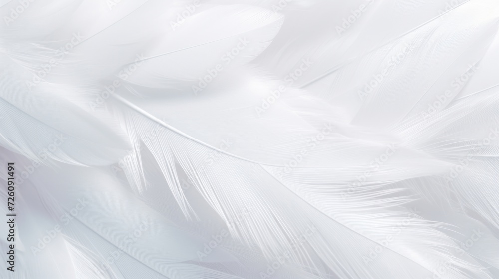 Poster close-up of delicate white feathers creating a soft, textured background.
