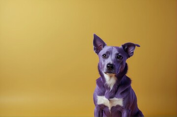 Vibrant Dog Sporting Trendy Attire on a Stylish Mockup Backdrop