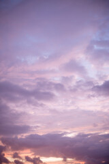 Purple sky and clouds after sunset. Beautiful nature background