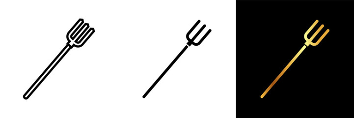 The Pitchfork Icon embodies the quintessential farm tool, symbolizing hard work, agriculture, and the rustic charm of rural life. 