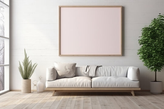Modern and stylish interior design with minimalist d_cor AI Generative.
