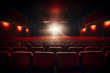 Empty theater seats await an audience, anticipation in the air AI Generative.