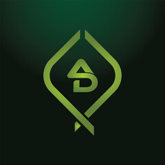 AD Letter Logo Design with Creative Modern Trendy Typography