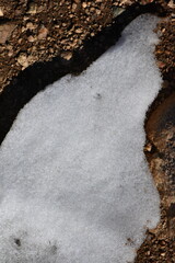 Patch of Snow on Rocky Ground, Winter in Colorado