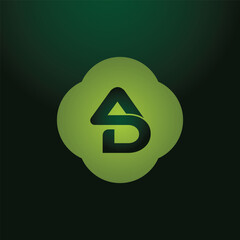 AD Letter Logo Design with Creative Modern Trendy Typography