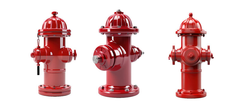 3d fire hydrant for safety on transparent set