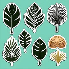Palm leaves illustration ai generation
