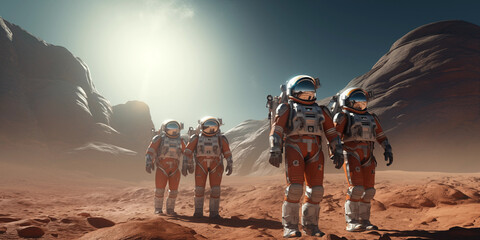 Astronaut is on Mars. Generative AI.