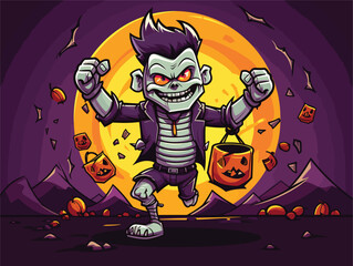 Halloween cartoon Frankenstein 